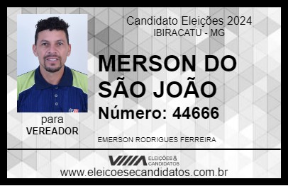 Candidato MERSON DO SÃO JOÃO 2024 - IBIRACATU - Eleições