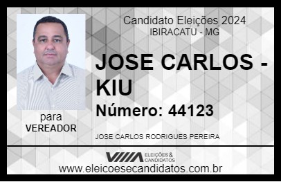 Candidato JOSE CARLOS - KIU 2024 - IBIRACATU - Eleições