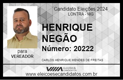 Candidato HENRIQUE NEGÃO 2024 - LONTRA - Eleições