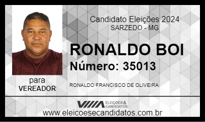 Candidato RONALDO BOI 2024 - SARZEDO - Eleições