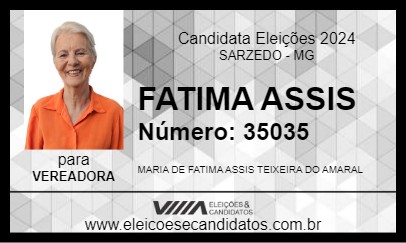 Candidato FATIMA ASSIS 2024 - SARZEDO - Eleições