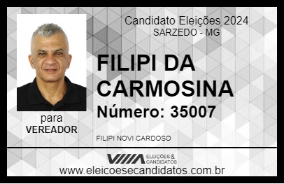 Candidato FILIPI DA CARMOSINA 2024 - SARZEDO - Eleições