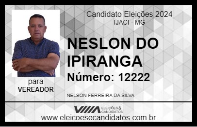 Candidato NELSON DO IPIRANGA 2024 - IJACI - Eleições