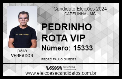 Candidato PEDRINHO ROTA VIP 2024 - CAPELINHA - Eleições