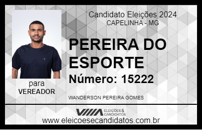 Candidato PEREIRA DO ESPORTE 2024 - CAPELINHA - Eleições