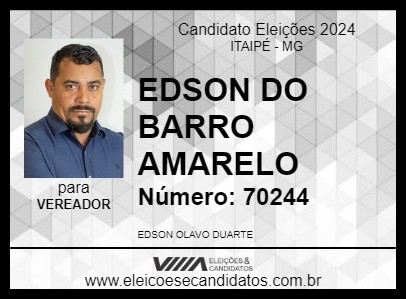 Candidato EDSON DO BARRO AMARELO 2024 - ITAIPÉ - Eleições