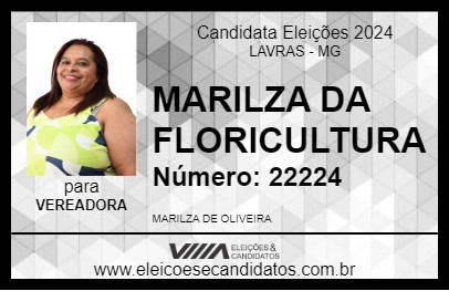 Candidato MARILZA DA FLORICULTURA 2024 - LAVRAS - Eleições