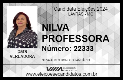 Candidato NILVA PROFESSORA 2024 - LAVRAS - Eleições