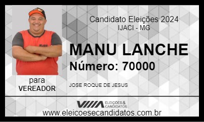 Candidato MANU LANCHE 2024 - IJACI - Eleições