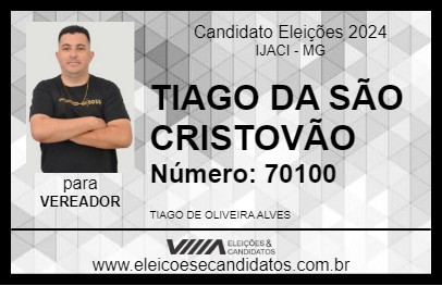 Candidato TIAGO DA SÃO CRISTOVÃO 2024 - IJACI - Eleições