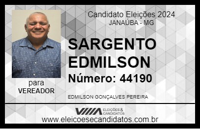 Candidato SARGENTO EDMILSON 2024 - JANAÚBA - Eleições