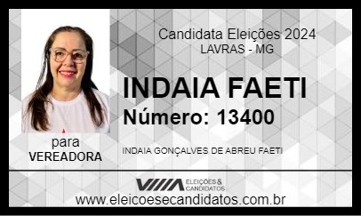 Candidato INDAIA FAETI 2024 - LAVRAS - Eleições