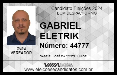 Candidato GABRIEL ELETRIK 2024 - BOM DESPACHO - Eleições