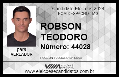 Candidato ROBSON TEODORO 2024 - BOM DESPACHO - Eleições