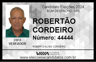 Candidato ROBERTÃO CORDEIRO 2024 - BOM DESPACHO - Eleições