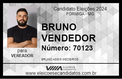 Candidato BRUNO VENDEDOR 2024 - FORMIGA - Eleições