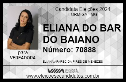 Candidato ELIANA DO BAR DO BAIANO 2024 - FORMIGA - Eleições