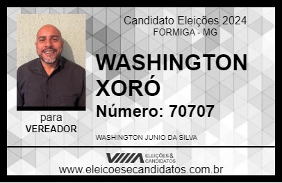 Candidato WASHINGTON XORÓ 2024 - FORMIGA - Eleições