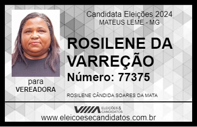 Candidato ROSILENE DA VARREÇÃO 2024 - MATEUS LEME - Eleições