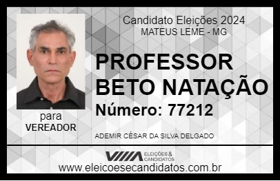 Candidato PROFESSOR BETO NATAÇÃO 2024 - MATEUS LEME - Eleições