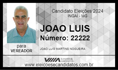 Candidato JOAO LUIS 2024 - INGAÍ - Eleições