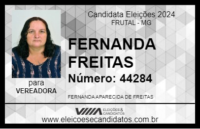 Candidato FERNANDA FREITAS 2024 - FRUTAL - Eleições