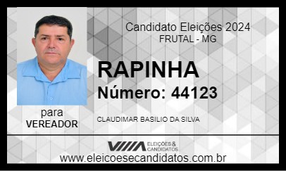 Candidato RAPINHA 2024 - FRUTAL - Eleições