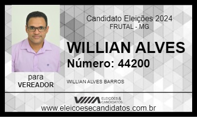 Candidato WILLIAN ALVES 2024 - FRUTAL - Eleições