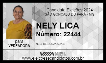 Candidato NELY LICA 2024 - SÃO GONÇALO DO PARÁ - Eleições