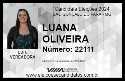 Candidato LUANA OLIVEIRA 2024 - SÃO GONÇALO DO PARÁ - Eleições