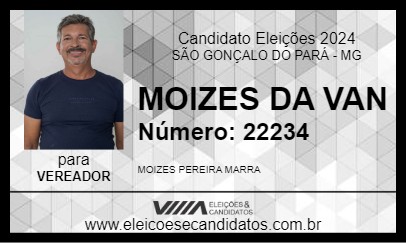 Candidato MOIZES DA VAN 2024 - SÃO GONÇALO DO PARÁ - Eleições