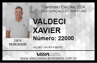 Candidato VALDECI XAVIER 2024 - SÃO GONÇALO DO PARÁ - Eleições