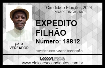 Candidato EXPEDITO FILHÃO 2024 - PIRAPETINGA - Eleições