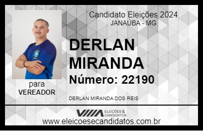 Candidato DERLAN MIRANDA 2024 - JANAÚBA - Eleições