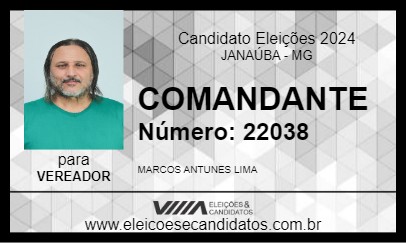 Candidato COMANDANTE 2024 - JANAÚBA - Eleições