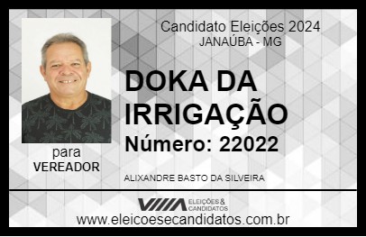 Candidato DOCA DA IRRIGAÇÃO 2024 - JANAÚBA - Eleições