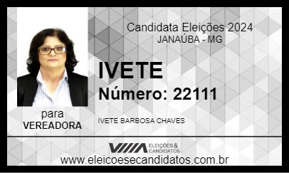 Candidato IVETE 2024 - JANAÚBA - Eleições