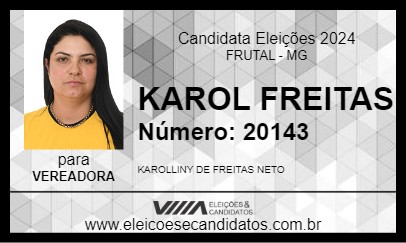 Candidato KAROL FREITAS 2024 - FRUTAL - Eleições