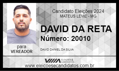 Candidato DAVID DA RETA 2024 - MATEUS LEME - Eleições