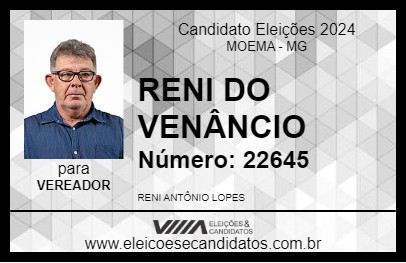 Candidato RENI DO VENÂNCIO 2024 - MOEMA - Eleições