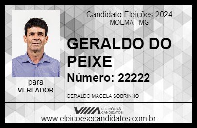 Candidato GERALDO DO PEIXE 2024 - MOEMA - Eleições