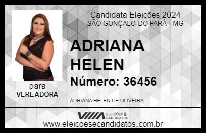 Candidato ADRIANA HELEN 2024 - SÃO GONÇALO DO PARÁ - Eleições