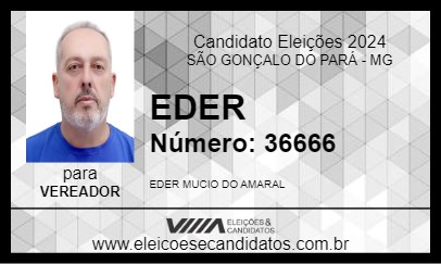 Candidato EDER 2024 - SÃO GONÇALO DO PARÁ - Eleições