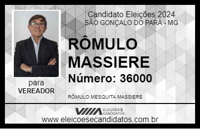 Candidato RÔMULO MASSIERE 2024 - SÃO GONÇALO DO PARÁ - Eleições