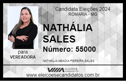 Candidato NATHÁLIA SALES 2024 - ROMARIA - Eleições