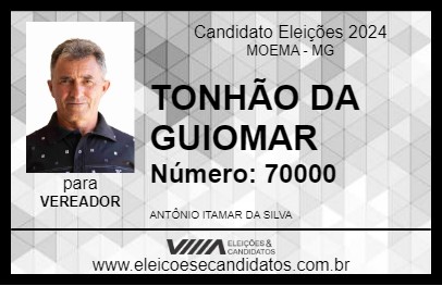 Candidato TONHÃO DA GUIOMAR 2024 - MOEMA - Eleições