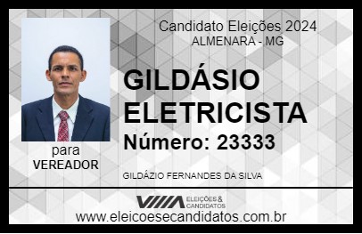 Candidato GILDÁSIO ELETRICISTA 2024 - ALMENARA - Eleições