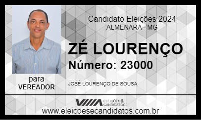 Candidato ZÉ LOURENÇO 2024 - ALMENARA - Eleições