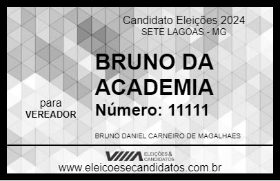 Candidato BRUNO DA ACADEMIA 2024 - SETE LAGOAS - Eleições