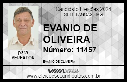 Candidato EVANIO DE OLIVEIRA 2024 - SETE LAGOAS - Eleições